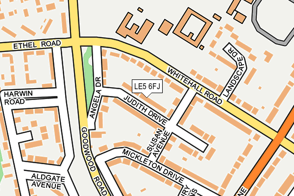 LE5 6FJ map - OS OpenMap – Local (Ordnance Survey)