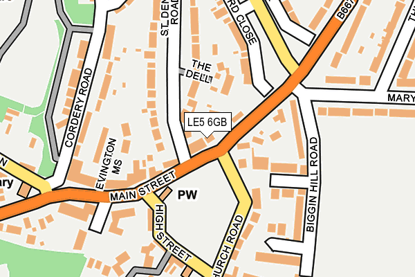 LE5 6GB map - OS OpenMap – Local (Ordnance Survey)
