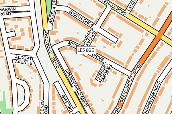 LE5 6GE map - OS OpenMap – Local (Ordnance Survey)