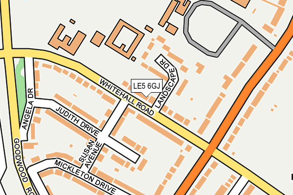 LE5 6GJ map - OS OpenMap – Local (Ordnance Survey)