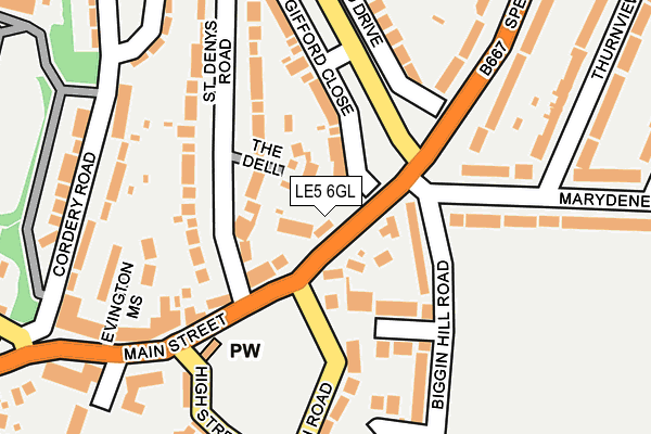 LE5 6GL map - OS OpenMap – Local (Ordnance Survey)