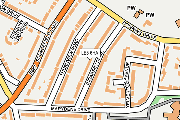LE5 6HA map - OS OpenMap – Local (Ordnance Survey)
