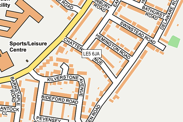 LE5 6JA map - OS OpenMap – Local (Ordnance Survey)