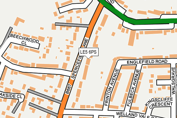 LE5 6PS map - OS OpenMap – Local (Ordnance Survey)