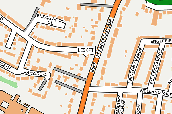 LE5 6PT map - OS OpenMap – Local (Ordnance Survey)