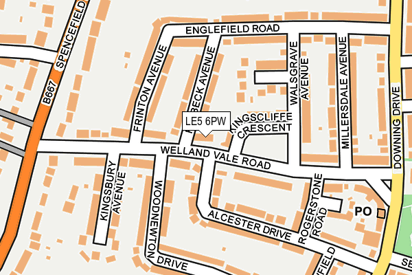 LE5 6PW map - OS OpenMap – Local (Ordnance Survey)