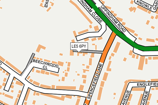 LE5 6PY map - OS OpenMap – Local (Ordnance Survey)