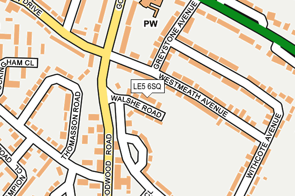 LE5 6SQ map - OS OpenMap – Local (Ordnance Survey)