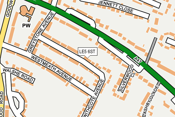 LE5 6ST map - OS OpenMap – Local (Ordnance Survey)