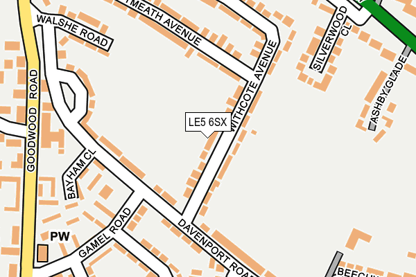 LE5 6SX map - OS OpenMap – Local (Ordnance Survey)