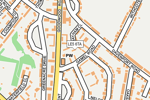 LE5 6TA map - OS OpenMap – Local (Ordnance Survey)