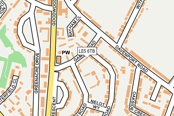 LE5 6TB map - OS OpenMap – Local (Ordnance Survey)