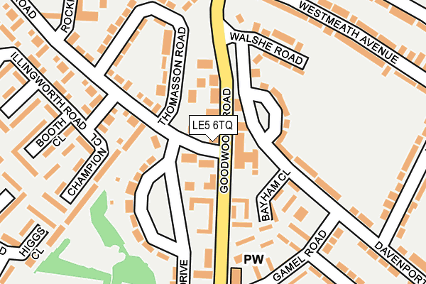 LE5 6TQ map - OS OpenMap – Local (Ordnance Survey)