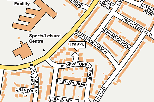 LE5 6XA map - OS OpenMap – Local (Ordnance Survey)