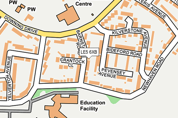 LE5 6XB map - OS OpenMap – Local (Ordnance Survey)