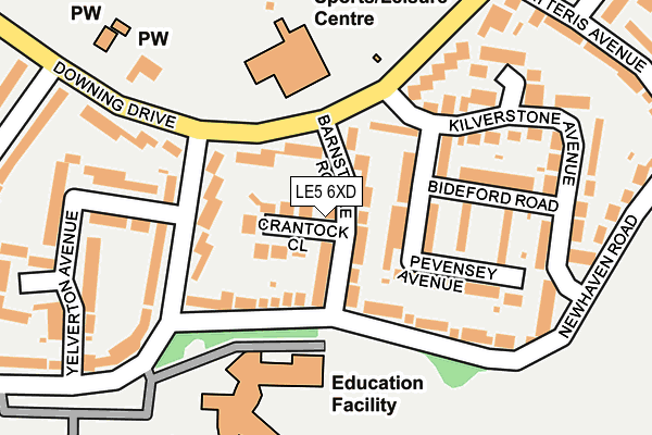 LE5 6XD map - OS OpenMap – Local (Ordnance Survey)