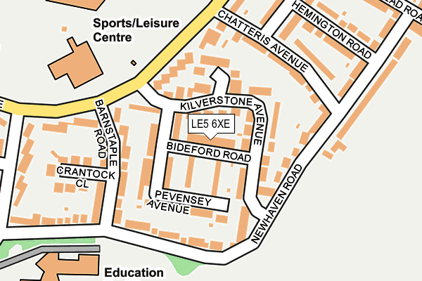 LE5 6XE map - OS OpenMap – Local (Ordnance Survey)