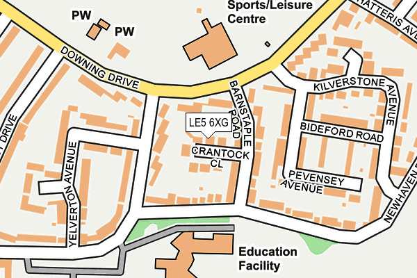 LE5 6XG map - OS OpenMap – Local (Ordnance Survey)