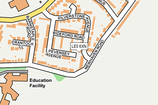 LE5 6XN map - OS OpenMap – Local (Ordnance Survey)