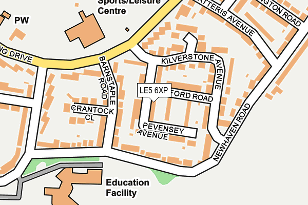 LE5 6XP map - OS OpenMap – Local (Ordnance Survey)