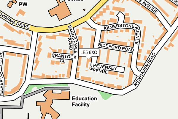 LE5 6XQ map - OS OpenMap – Local (Ordnance Survey)