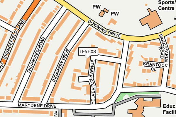 LE5 6XS map - OS OpenMap – Local (Ordnance Survey)