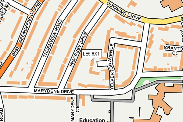 LE5 6XT map - OS OpenMap – Local (Ordnance Survey)
