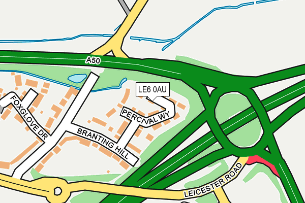 LE6 0AU map - OS OpenMap – Local (Ordnance Survey)
