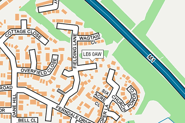 LE6 0AW map - OS OpenMap – Local (Ordnance Survey)