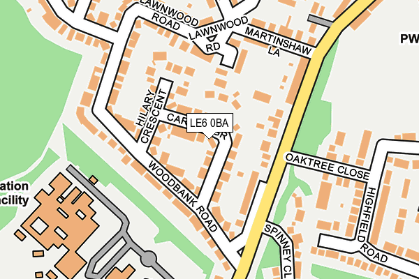 LE6 0BA map - OS OpenMap – Local (Ordnance Survey)