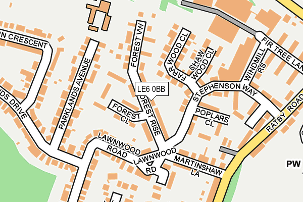 LE6 0BB map - OS OpenMap – Local (Ordnance Survey)