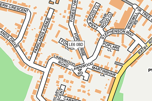 LE6 0BD map - OS OpenMap – Local (Ordnance Survey)