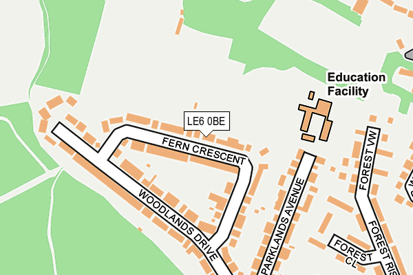LE6 0BE map - OS OpenMap – Local (Ordnance Survey)