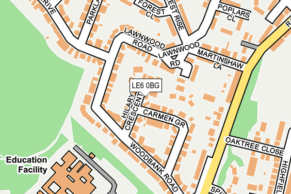 LE6 0BG map - OS OpenMap – Local (Ordnance Survey)