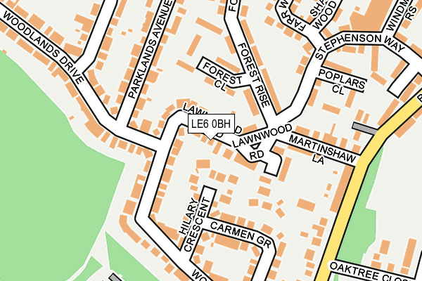 LE6 0BH map - OS OpenMap – Local (Ordnance Survey)