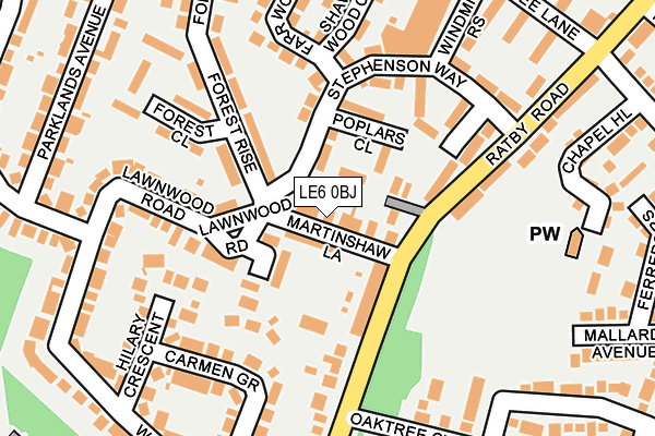 LE6 0BJ map - OS OpenMap – Local (Ordnance Survey)
