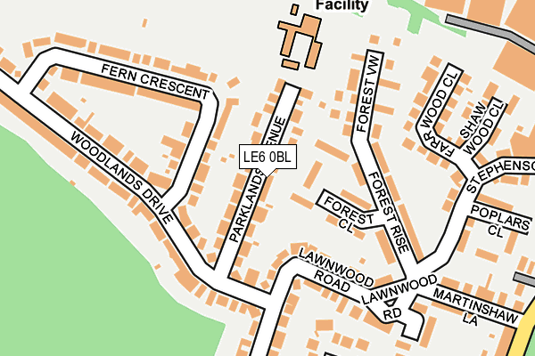 LE6 0BL map - OS OpenMap – Local (Ordnance Survey)