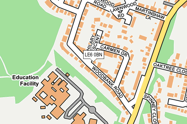 LE6 0BN map - OS OpenMap – Local (Ordnance Survey)