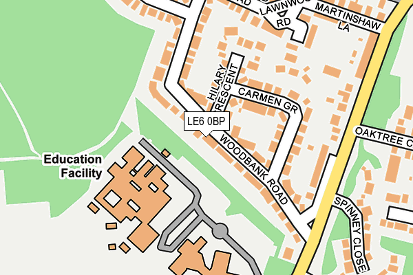 LE6 0BP map - OS OpenMap – Local (Ordnance Survey)