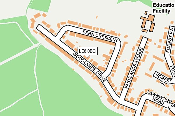 Map of WOODLANDS SERVICES LTD at local scale