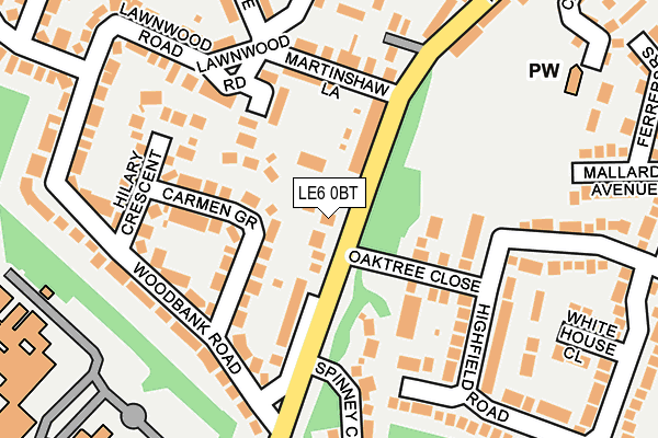 LE6 0BT map - OS OpenMap – Local (Ordnance Survey)
