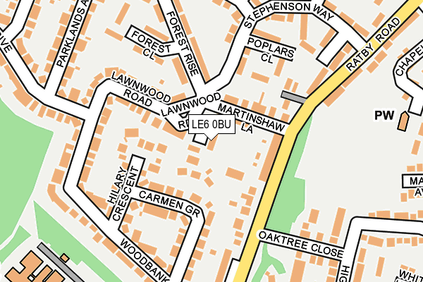 LE6 0BU map - OS OpenMap – Local (Ordnance Survey)