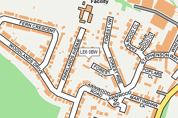 LE6 0BW map - OS OpenMap – Local (Ordnance Survey)