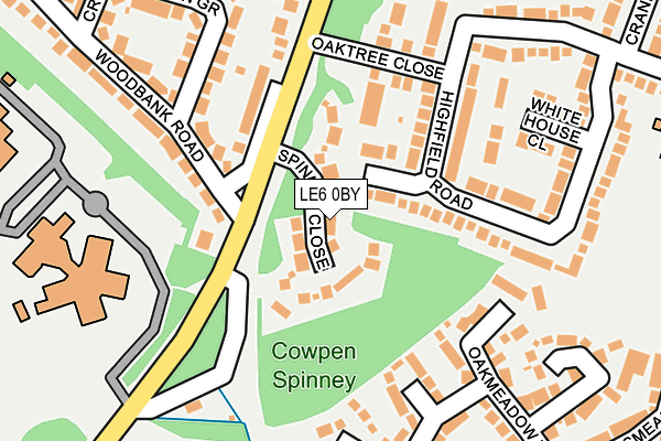 LE6 0BY map - OS OpenMap – Local (Ordnance Survey)