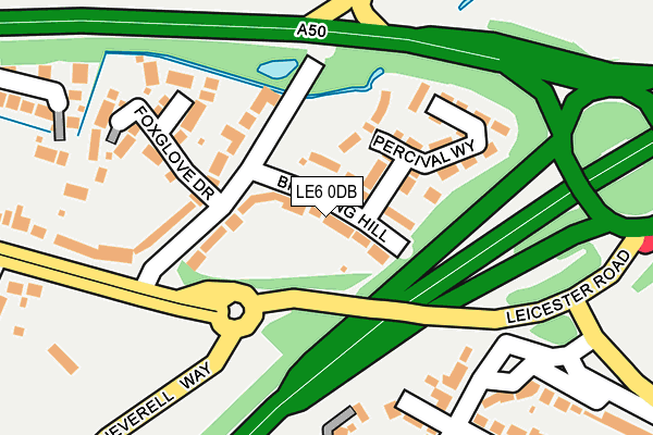 LE6 0DB map - OS OpenMap – Local (Ordnance Survey)