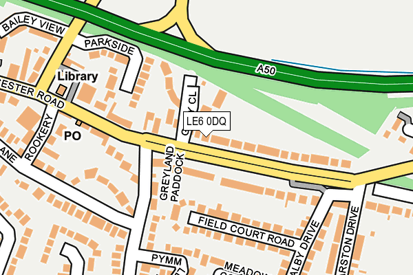 LE6 0DQ map - OS OpenMap – Local (Ordnance Survey)