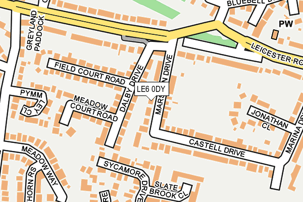 LE6 0DY map - OS OpenMap – Local (Ordnance Survey)