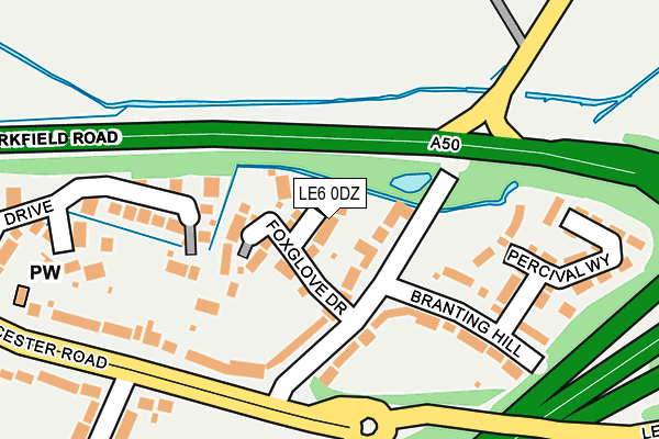 LE6 0DZ map - OS OpenMap – Local (Ordnance Survey)