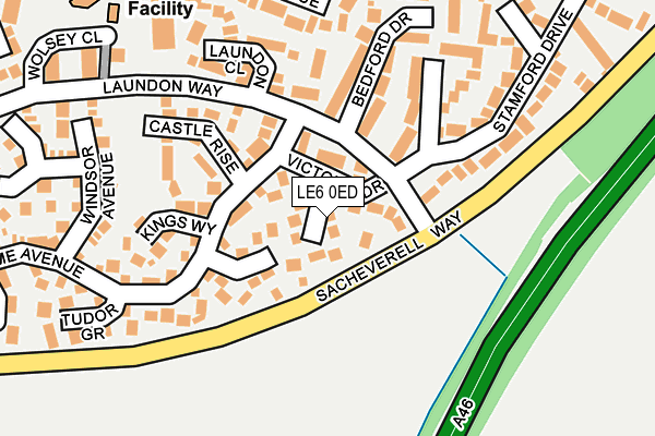LE6 0ED map - OS OpenMap – Local (Ordnance Survey)