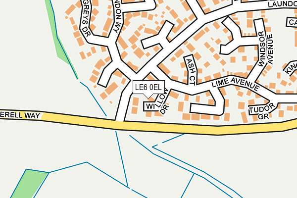 LE6 0EL map - OS OpenMap – Local (Ordnance Survey)